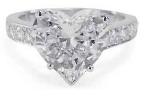 1.4 Ct. Heart Shape Natural Diamond 4 Prong Pave Diamond Engagement Ring  (GIA Certified) | Diamond Mansion